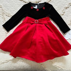 NWT TODDLER GIRLS RED BONNIE JEAN HOLIDAY DRESS 2T